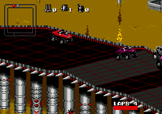 Rock n' Roll Racing (USA) In game screenshot